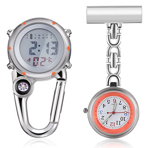 Hemobllo Betrachten Armband 2pcs Clip auf Watch Rucksack Clip Watch Pocket Watch Outdoor Carabiner Digitale Uhr Stoppuhr Krankenschwester-Abzeichen Hemobllo Betrachten Armband 2pcs Clip auf Watch Rucksack Clip Watch Pocket Watch Outdoor Carabiner Digitale Uhr Stoppuhr Krankenschwester-Abzeichen von Hemobllo
