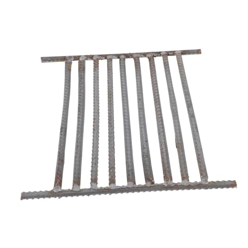 Hemobllo Grillrost Grillplatte für den Herd Feuerrost Holzofenrost Feuerholzregal Kaminrost Brennholzregal für den Innenbereich grill ersatz roste Kaminschirm Bewehrung Grey von Hemobllo