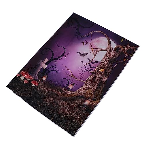 Hemobllo Halloween-fotohintergrund Fotografischer Hintergrundstoff Studiokulisse Studio-Requisite Halloween-Party-Requisiten Fotografie Hintergrund Wandteppiche Violett Vinyl Digital von Hemobllo