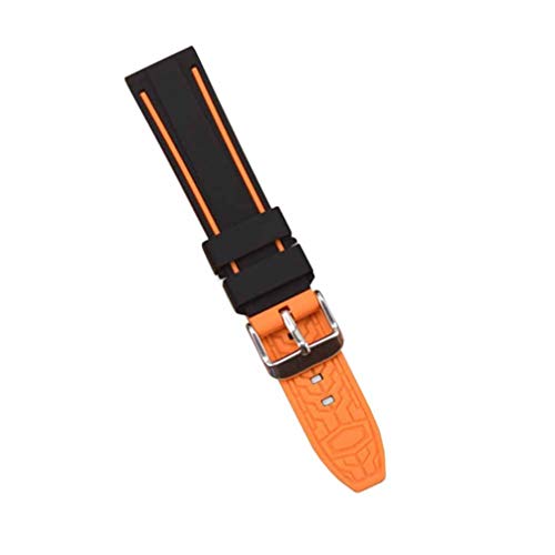 Hemobllo Modisches Uhrenarmband 20mm Uhrenarmband - Silikon Ersatzarmband Sportuhrenarmband Kompatibel mit Watch 42mm/Huami Bip/ 42mm (schwarz orange) Silikonarmband von Hemobllo