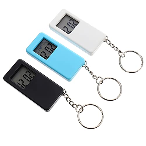 Hemobllo Schlüsselanhänger-Taschenuhr, kleiner Schlüsselanhänger, digitale Uhr, kleine elektronische Uhr, tragbare Schlüsselanhänger-Uhr (3 Stück, zufällige Farbe) von Hemobllo