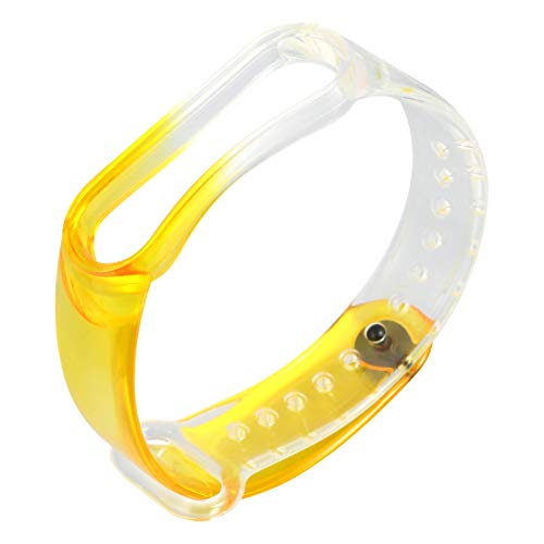 Hemobllo TPU-Uhrenarmband Uhrenarmband Mit Schnellverschluss Silikon Uhrenarmbänder Soft Smart Watch Armband Smartwatch Armband Ersatz Kompatibel mit Mi 5 Gelb Stammes-Armbänder von Hemobllo