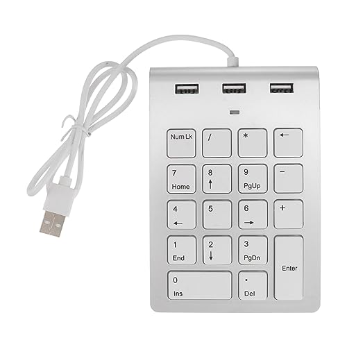 Hemobllo Tastatur für PC Computer Tastatur Kabelgebundene Ziffernfelder Makro-Tastatur 10 Tasten USB-Tastatur Kabelgebundener Nummernblock USB Numerische Tastatur USB-Tastatur USB-Nummernblock Silber von Hemobllo