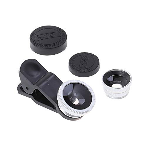 Universal Portable Handy Kamera Objektiv Super Weitwinkel Objektiv Makro Objektiv Fischaugenobjektiv Clip auf 3 in 1 Handy Objektiv für 6S / 7/8 / X (Silber) von Hemobllo