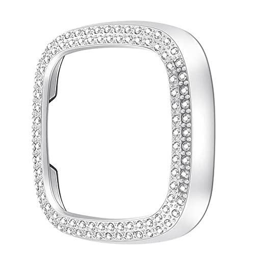 Strass Uhrenabdeckung Kristall Funkelnd Bling Uhrengehäuse Smart Watch Schutz Stoßstange Kompatibel für Versa3 / Sense von Hemobllo