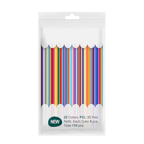 3D Stift Filament, 22 Farben 3D Drucker Filament, 3D Stift Zubehör, 3D Pen Filament, 3D Doodler Stift Nachfüllpacks, Niedriger Drucktemperatur PCL Filament 2.5mm für 3D Stift von Hemousy