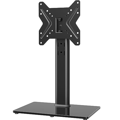 TV Standfuß Universal Höhenverstellbar Ständer für 19-43 Zoll TV Fernsehtisch Halterung Fernsehständer LCD LED Flachbildfernseher Stand Aufsatz VESA 200x200 Tischständer/Schwarz, hält bis zu 45kgs von Hemudu