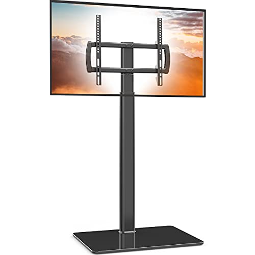 Universal Stand-TV-Ständer mit Standfuß 80 Grad schwenkbar, höhenverstellbar, platzsparendes Design für 27 bis 55 Zoll LCD, LED OLED TVs, ideal für Ecken und Schlafzimmer HT1002B von Hemudu