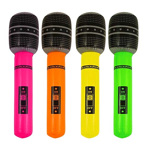 1 aufblasbares Mikrofon 40cm für Kinder - gemischte Farben von Henbrandt