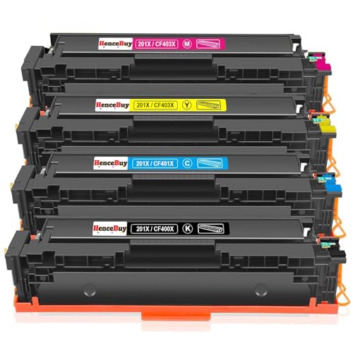 HenceBuy 201X Toner Kompatible für HP 201X CF400X 201A CF400A Toner für HP Color Laserjet Pro MFP M277dw M277n M277 M277c6 M274n Laser Jet Pro M252dw M252n M252 Schwarz Cyan Gelb Magenta (4er-Pack) von HenceBuy