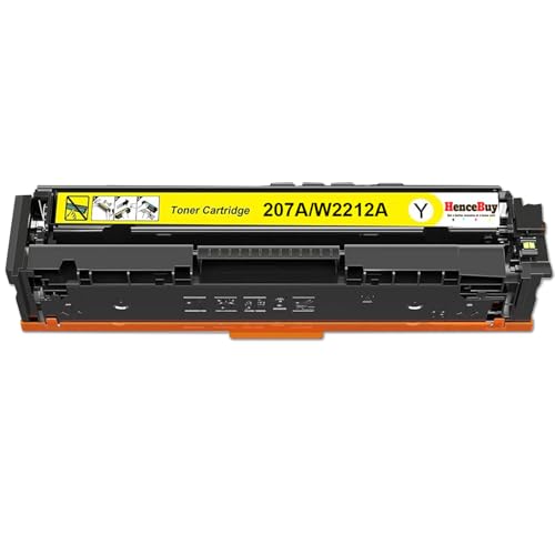 HenceBuy Mit Chip 207A W2212A Gelb Toner Kompatibel für HP 207X W2212X Tonerkartusche Ersatz für HP Color Laserjet Pro MFP M283fdw M282nw M283fdn M255dw M255nw M283 M282 M255 Drucker (Gelb) von HenceBuy