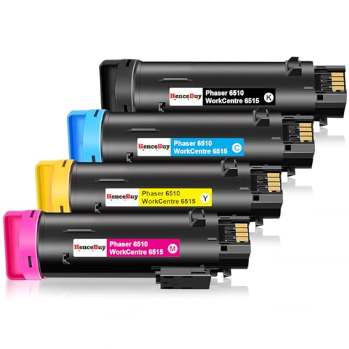 HenceBuy 6510 6515 Toner Kompatible für Xerox 6510 6515 Tonerkartuschen für Xerox Phaser 6510n 6510dn 6510dni 6510dnm WorkCentre 6515n 6515dn 6515dni 6515dnm Drucker, Schwarz Cyan Gelb Magenta von HenceBuy