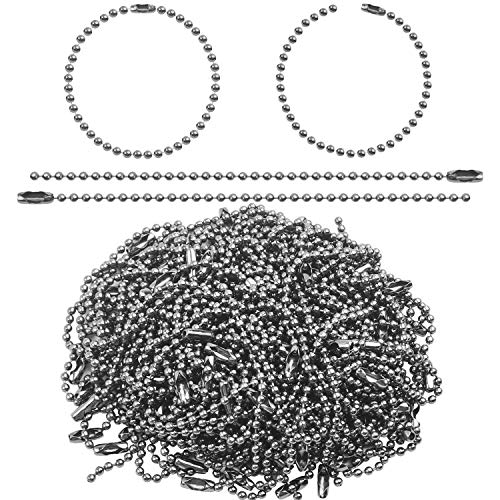 100 Stück lange Perlenverbinder Verschluss 2,4 mm Durchmesser Kugelketten Schlüsselanhänger Tag Schlüsselringe, Black, 120 von Hendevl