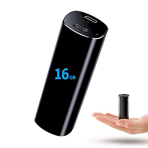 Mini Digitale Diktiergerät, 16GB Professionelles Aufnahmegerät mit Stimmenaktivierung, One-Touch Aufnahme/Eingebauter starker Magnet/USB Anschluss/MP3 Player/Passwortschutz 3200 mA von Henf