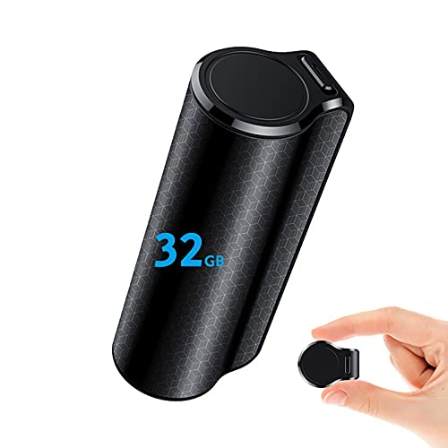 Mini Digitale Diktiergerät, 32GB Professionelles Aufnahmegerät mit Stimmenaktivierung, One-Touch Aufnahme/Eingebauter Starker Magnet/MP3 Player/USB Anschluss, 500 Std Betriebszeit Voice Recorder von Henf