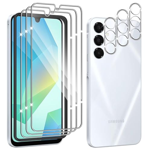Hengnewro für Samsung Galaxy A16 5G für Panzerglas mit Kamera Schutzfolie, 3 Stücke Panzer Schutz Glas Mit 3 Stück Kameraschutz, 9H Härte Panzer Anti-Kratzen HD Glas Folie mit Rahmen Positionierhilfe Hengnewro für Samsung Galaxy A16 5G für Panzerglas mit Kamera Schutzfolie, 3 Stücke Panzer Schutz Glas Mit 3 Stück Kameraschutz, 9H Härte Panzer Anti-Kratzen HD Glas Folie mit Rahmen Positionierhilfe von Hengnewro