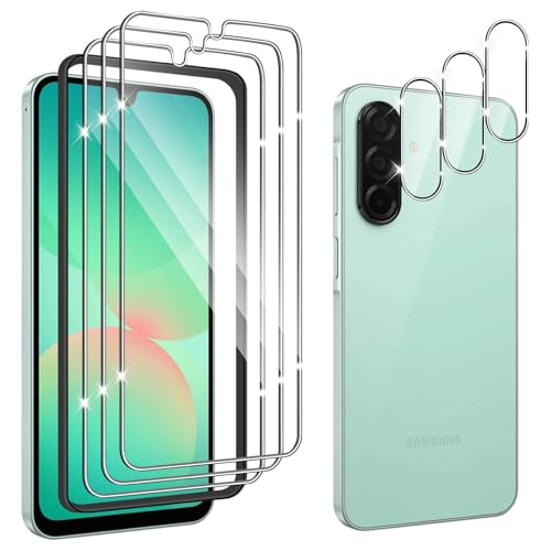 Hengnewro für Samsung Galaxy A26 5G für Panzerglas, 3 Stücke Panzer Schutz Glas Mit 3 Stück Kameraschutz, 9H Härte Panzer Anti-Kratzen HD Glas Folie mit Rahmen Positionierhilfe Hengnewro für Samsung Galaxy A26 5G für Panzerglas, 3 Stücke Panzer Schutz Glas Mit 3 Stück Kameraschutz, 9H Härte Panzer Anti-Kratzen HD Glas Folie mit Rahmen Positionierhilfe von Hengnewro