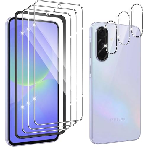 Hengnewro für Samsung Galaxy A36 5G für Panzerglas, 3 Stücke Panzer Schutz Glas Mit 3 Stück Kameraschutz, 9H Härte Panzer Anti-Kratzen HD Glas Folie mit Rahmen Positionierhilfe Hengnewro für Samsung Galaxy A36 5G für Panzerglas, 3 Stücke Panzer Schutz Glas Mit 3 Stück Kameraschutz, 9H Härte Panzer Anti-Kratzen HD Glas Folie mit Rahmen Positionierhilfe von Hengnewro