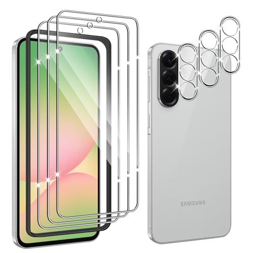 Hengnewro für Samsung Galaxy A56 5G für Panzerglas, 3 Stücke Panzer Schutz Glas Mit 3 Stück Kameraschutz, 9H Härte Panzer Anti-Kratzen HD Glas Folie mit Rahmen Positionierhilfe Hengnewro für Samsung Galaxy A56 5G für Panzerglas, 3 Stücke Panzer Schutz Glas Mit 3 Stück Kameraschutz, 9H Härte Panzer Anti-Kratzen HD Glas Folie mit Rahmen Positionierhilfe von Hengnewro