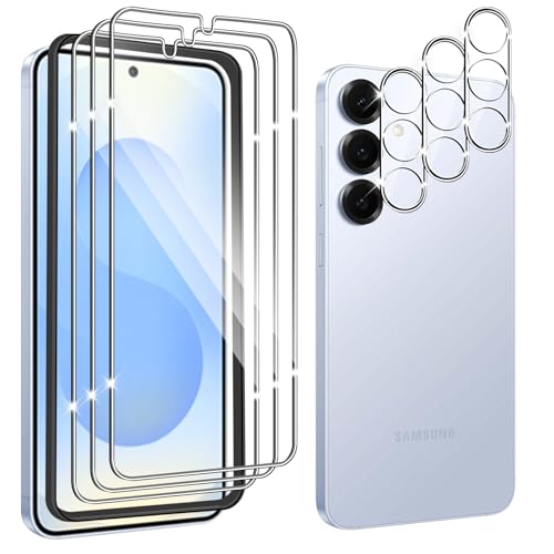 Hengnewro für Samsung Galaxy S25 5G für Panzerglas, 3 Stücke Panzer Schutz Glas Mit 3 Stück Kameraschutz, 9H Härte Panzer Anti-Kratzen HD Glas Folie mit Rahmen Positionierhilfe Hengnewro für Samsung Galaxy S25 5G für Panzerglas, 3 Stücke Panzer Schutz Glas Mit 3 Stück Kameraschutz, 9H Härte Panzer Anti-Kratzen HD Glas Folie mit Rahmen Positionierhilfe von Hengnewro