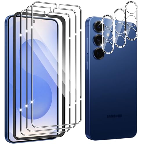 Hengnewro für Samsung Galaxy S25 Plus/S25+ 5G für Panzerglas, 3 Stücke Panzer Schutz Glas Mit 3 Stück Kameraschutz, 9H Härte Panzer Anti-Kratzen HD Glas Folie mit Rahmen Positionierhilfe Hengnewro für Samsung Galaxy S25 Plus/S25+ 5G für Panzerglas, 3 Stücke Panzer Schutz Glas Mit 3 Stück Kameraschutz, 9H Härte Panzer Anti-Kratzen HD Glas Folie mit Rahmen Positionierhilfe von Hengnewro