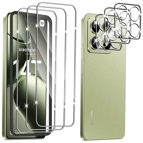 Hengnewro für Xiaomi 14T für Panzerglas mit Kamera Schutzfolie, 3 Stücke Panzer Schutz Glas Mit 3 Stück Kameraschutz, 9H Härte Panzer Anti-Kratzen HD Glas Folie mit Rahmen Positionierhilfe Hengnewro für Xiaomi 14T für Panzerglas mit Kamera Schutzfolie, 3 Stücke Panzer Schutz Glas Mit 3 Stück Kameraschutz, 9H Härte Panzer Anti-Kratzen HD Glas Folie mit Rahmen Positionierhilfe von Hengnewro