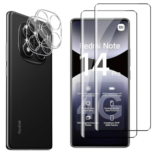 Hengnewro für Xiaomi Redmi Note 14 Pro Plus 5G für Panzerglas mit Kamera Schutzfolie, 2 Stücke Panzer Schutz Glas Mit 2 Stück Kameraschutz, 9H Härte Panzer Anti-Kratzen HD Glas Folie Hengnewro für Xiaomi Redmi Note 14 Pro Plus 5G für Panzerglas mit Kamera Schutzfolie, 2 Stücke Panzer Schutz Glas Mit 2 Stück Kameraschutz, 9H Härte Panzer Anti-Kratzen HD Glas Folie von Hengnewro