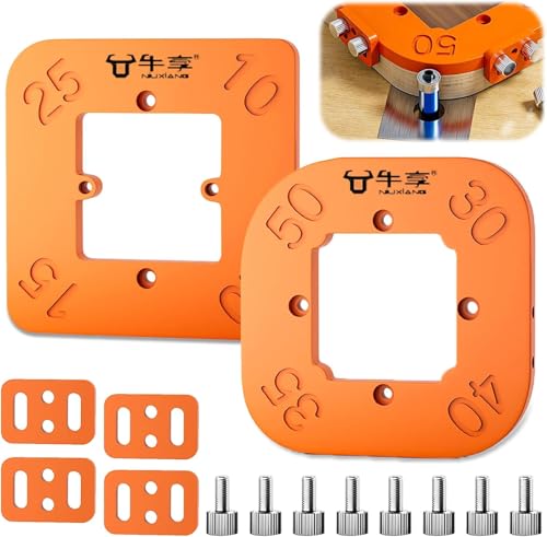 Hengrongshen 2 Stück Frässchablone, 4 In 1 Radius Schnellvorrichtung für Holzbearbeitung, Frässchablonen für Oberfräse, Oberfräse Schablone für Holzbearbeitung R10 R15 R20 R25 R30 R35 R40 R50 von Hengrongshen