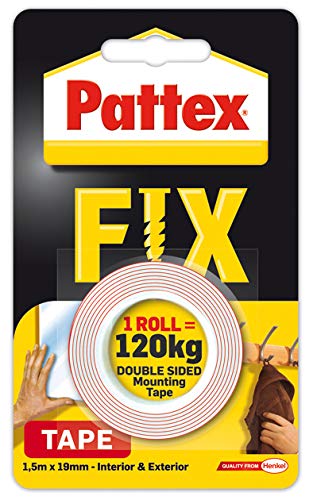 Self-adhesive tape Pattex Fix 120 kg, red, double-sided, 19 mm x 1.5 m/Bilaterales Band PATTEX FIX, 1,5m x 19mm, 120kg Self-adhesive tape Pattex Fix 120 kg, red, double-sided, 19 mm x 1.5 m/Bilaterales Band PATTEX FIX, 1,5m x 19mm, 120kg von Henkel