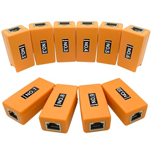 Henkion Netzwerkkabel-Testbox für CCTV-Kameratester Remote-Kit,Netzwerkkabel- Tester Nr. 255, Leitungsgerätezubehör,Erkennen von RJ45-Netzwerkkabeltester für CCTV-Tester,Kameratester,OTDR (NO.1-NO.10) von Henkion