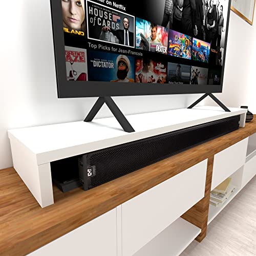 Henor Doppelter TV-Riser aus FSC® Holz, 160 x 35 x 15 cm, mattweiß. Unterstützt +100 kg. von Henor