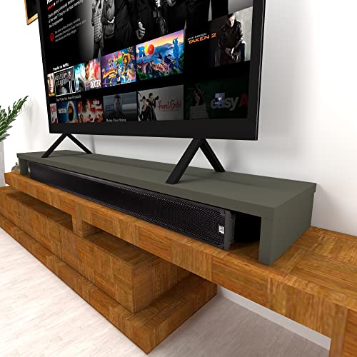 Henor Doppelter TV-Riser aus FSC® Holz, 180 x 35 x 15 cm, Mattgraphit. Unterstützt +100 kg. von Henor