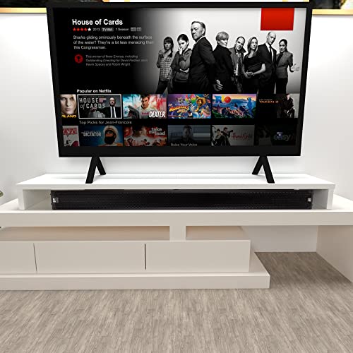 Henor Doppelter TV-Riser aus FSC® Holz, 180 x 35 x 15 cm, mattweiß. Unterstützt +100 kg. von Henor