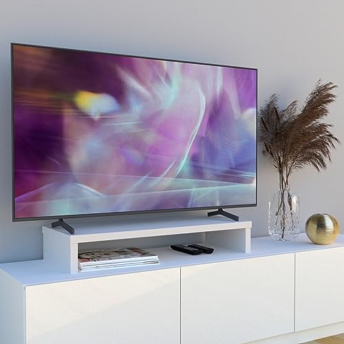 Henor Riser-Halterung für TV aus FSC® Holz 90 x 35 x 15 cm weiß Unterstützt 60 kg. von Henor