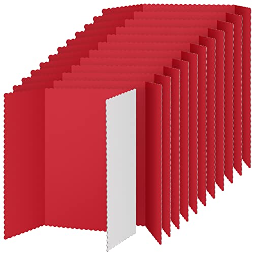 12 Stück dreifach gefaltete Postertafel, leichte Falt-Präsentationstafel, einwandig, faltbare Papp-Anzeigetafel für Schulprojekte (rot, 91,4 x 121,9 cm) von Henoyso