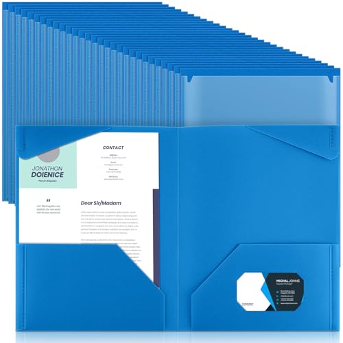 Henoyso Kunststoff-Ordner mit transparenten Vordertaschen, strapazierfähig, mit 2 Taschen und Kartenschlitzen, für Studenten, Lehrer, Schule, Büro, Präsentationsbericht, Blau, 150 Stück Henoyso Kunststoff-Ordner mit transparenten Vordertaschen, strapazierfähig, mit 2 Taschen und Kartenschlitzen, für Studenten, Lehrer, Schule, Büro, Präsentationsbericht, Blau, 150 Stück von Henoyso