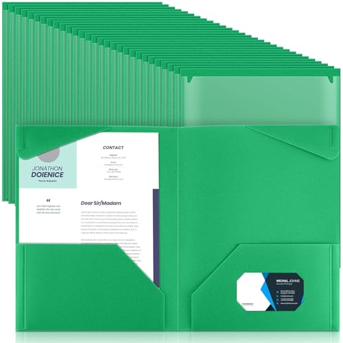 Henoyso Kunststoff-Ordner mit transparenten Vordertaschen, strapazierfähig, mit 2 Taschen und Kartenschlitzen, für Studenten, Lehrer, Schule, Büro, Präsentationsbericht, Grün, 150 Stück Henoyso Kunststoff-Ordner mit transparenten Vordertaschen, strapazierfähig, mit 2 Taschen und Kartenschlitzen, für Studenten, Lehrer, Schule, Büro, Präsentationsbericht, Grün, 150 Stück von Henoyso