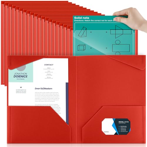 Henoyso Kunststoff-Ordner mit transparenten Vordertaschen, strapazierfähig, mit 2 Taschen und Kartenschlitzen, für Studenten, Lehrer, Schule, Büro, Präsentationsbericht, Rot, 150 Stück Henoyso Kunststoff-Ordner mit transparenten Vordertaschen, strapazierfähig, mit 2 Taschen und Kartenschlitzen, für Studenten, Lehrer, Schule, Büro, Präsentationsbericht, Rot, 150 Stück von Henoyso