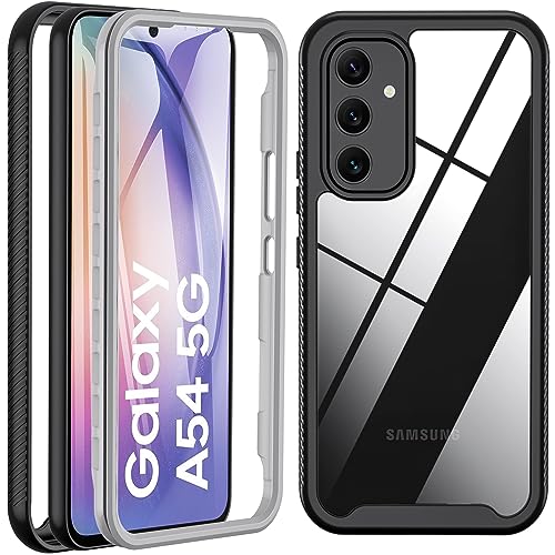 Für Samsung A54 Hülle,Handyhülle Samsung Galaxy A54, 360 Rundumschutz Militärischer Schutz Rundumschutz Stoßfest Robust Bumper Case Mit Eingebautem Displayschutz Samsung A54 Schutzhülle (Schwarz) Für Samsung A54 Hülle,Handyhülle Samsung Galaxy A54, 360 Rundumschutz Militärischer Schutz Rundumschutz Stoßfest Robust Bumper Case Mit Eingebautem Displayschutz Samsung A54 Schutzhülle (Schwarz) von Hensinple