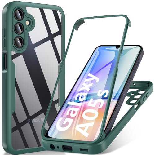 Für Samsung Galaxy A05s Hülle,Handyhülle SamsungA05s, 360 Rundumschutz Rundumschutz Stoßfest Robust Bumper Case Mit Eingebautem Displayschutz Samsung A05s Schutzhülle (Grün) von Hensinple