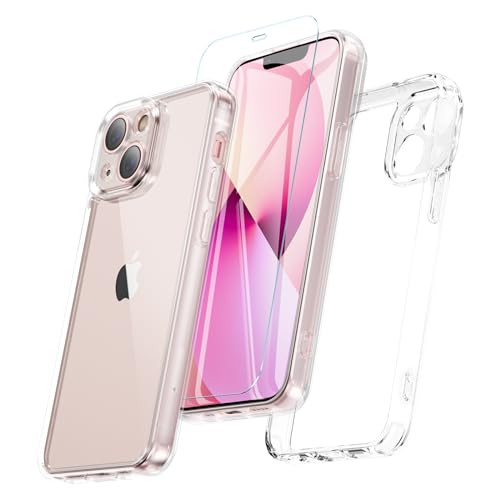 Für iPhone 13 Mini Hülle, Handyhülle iPhone 13 Mini Mit Panzer Schutz Glas, 360° Rundumschutz Stoßfest mit Kameraschutz Robust Case Cover Schutzhülle für iPhone 13 Mini 5.4" - Transparent von Hensinple