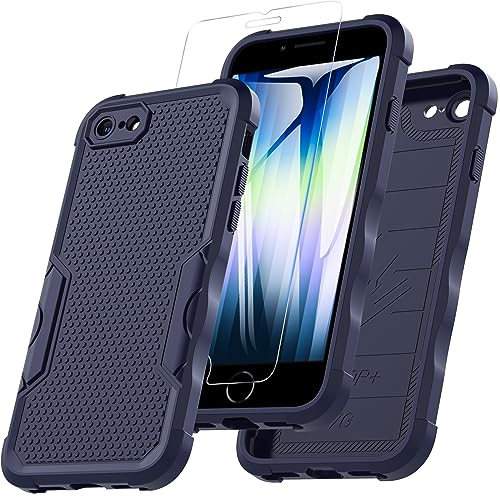 Für iPhone SE 2020 iPhone SE 2022 Hülle iPhone 8/7 Hülle, Stoßfest Rugged Hülle mit 9H Displayschutz-Glas Fallschutz Handyhülle iPhone SE 2020 TPU Outdoor Case mit Kameraschutz für iPhone 8 (Blau) Für iPhone SE 2020 iPhone SE 2022 Hülle iPhone 8/7 Hülle, Stoßfest Rugged Hülle mit 9H Displayschutz-Glas Fallschutz Handyhülle iPhone SE 2020 TPU Outdoor Case mit Kameraschutz für iPhone 8 (Blau) von Hensinple