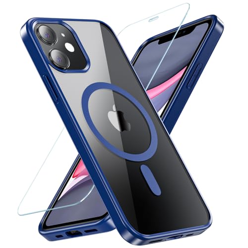 Hensinple Für iPhone 11 Hülle mit MagSafe, Magnetisch Handyhülle iPhone 11 mit Panzer Schutz Glas Rundumschutz Stoßfest Militärstandard Outdoor Cover Schutzhülle für iPhone 11 Case-Blau von Hensinple