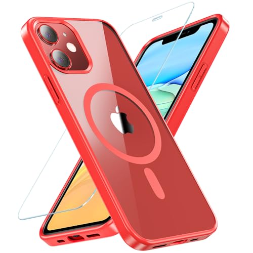 Hensinple Für iPhone 11 Hülle mit MagSafe, Magnetisch Handyhülle iPhone 11 mit Panzer Schutz Glas Rundumschutz Stoßfest Militärstandard Outdoor Cover Schutzhülle für iPhone 11 Case -Rot Hensinple Für iPhone 11 Hülle mit MagSafe, Magnetisch Handyhülle iPhone 11 mit Panzer Schutz Glas Rundumschutz Stoßfest Militärstandard Outdoor Cover Schutzhülle für iPhone 11 Case -Rot von Hensinple