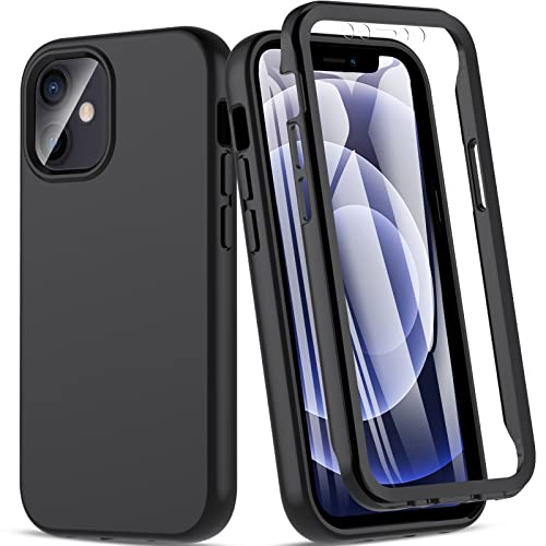 Hensinple Für iPhone 12 Mini Hülle, 360 Grad Rundumschutz handyhülle iPhone 12 Mini Mit Eingebautem 9H Displayschutz Stoßfest Schutzhülle Bumper Case Cover für iPhone 12 Mini-Schwarz Hensinple Für iPhone 12 Mini Hülle, 360 Grad Rundumschutz handyhülle iPhone 12 Mini Mit Eingebautem 9H Displayschutz Stoßfest Schutzhülle Bumper Case Cover für iPhone 12 Mini-Schwarz von Hensinple