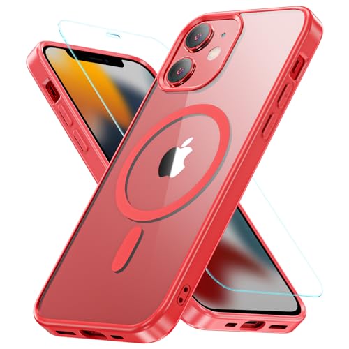 Hensinple Magnetisch für iPhone 12 Mini Hülle 5,4'',mit Panzer Schutz Glas,Stoßfest Militärschutz Rundumschutz Schutzhülle Case Handyhülle für iPhone 12 Mini-Rot Hensinple Magnetisch für iPhone 12 Mini Hülle 5,4'',mit Panzer Schutz Glas,Stoßfest Militärschutz Rundumschutz Schutzhülle Case Handyhülle für iPhone 12 Mini-Rot von Hensinple
