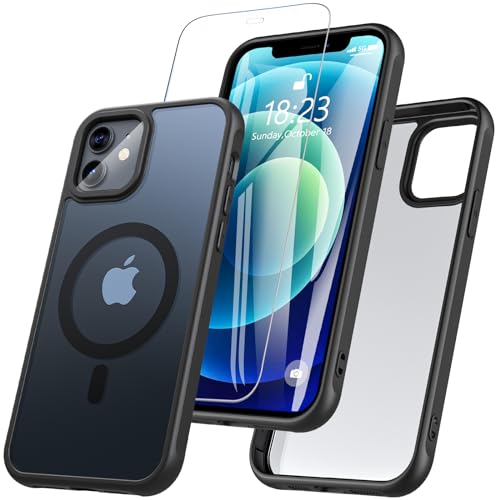Hensinple für iPhone 12/12 Pro Magnetische Magsafe Schutzhülle Schwarz von Hensinple