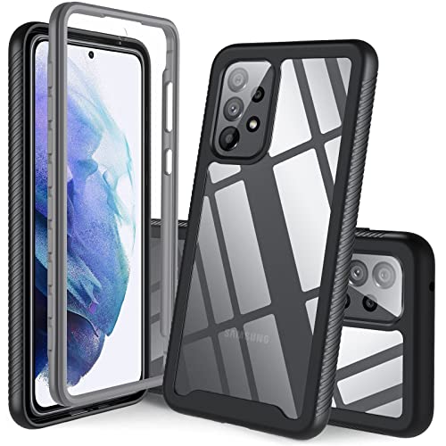 Hülle kompatibel mit Samsung A73 5G, 360 Grad Rundumschutz Stoßfest Handyhülle Eingebauter Displayschutz Schutzhülle Transparent Cover von Hensinple