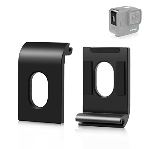 Hensych 1 x Metall-Akku-Seitenschnittstellenabdeckung für GoPro Hero11 Schwarz Mini-Kamera-Zubehör (schwarz) von Hensych