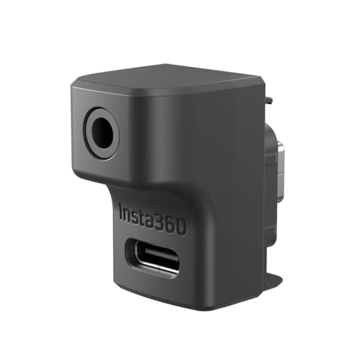 Hensych Für Insta360 Ace Pro/Ace Mikrofon 3,5 mm/Type-C-Adapter,Laden des Audio-Adapters Audio Externe 3,5 mm Mikrofonhalterung für Klinkenstecker von Hensych